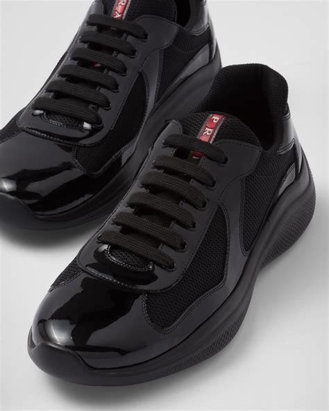 all black prada sneakers|Prada black platform sneakers.